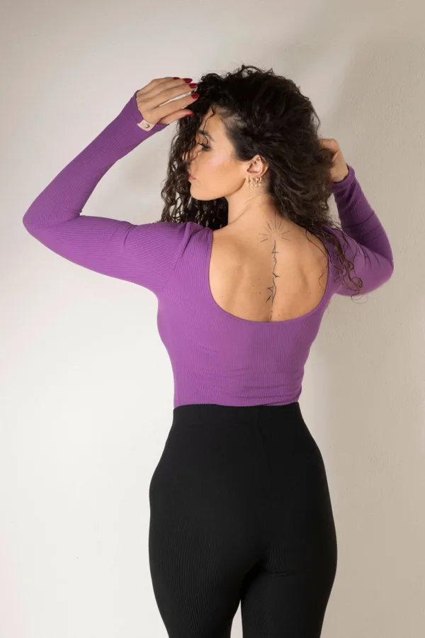 'Hot at Home' Open Back Body in Violet