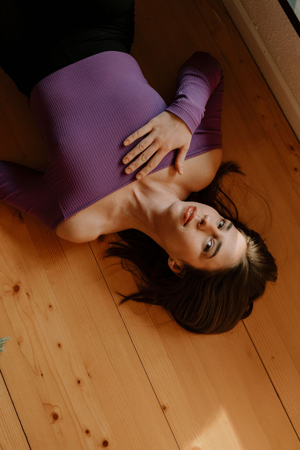 'Hot at Home' Off Shoulder Shirt in Violet