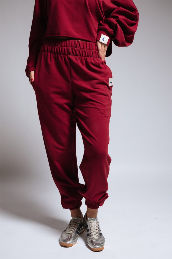 'Fierce' Sweatpants in Burgundy 3.0