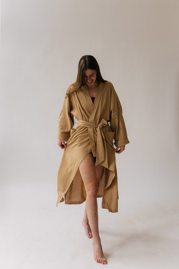 'Shine Your Light' Nude Linen Kimono