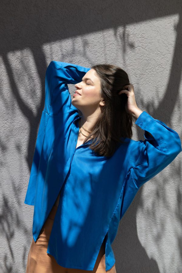 'Abundance' Oversized Blouse in Royal Blue