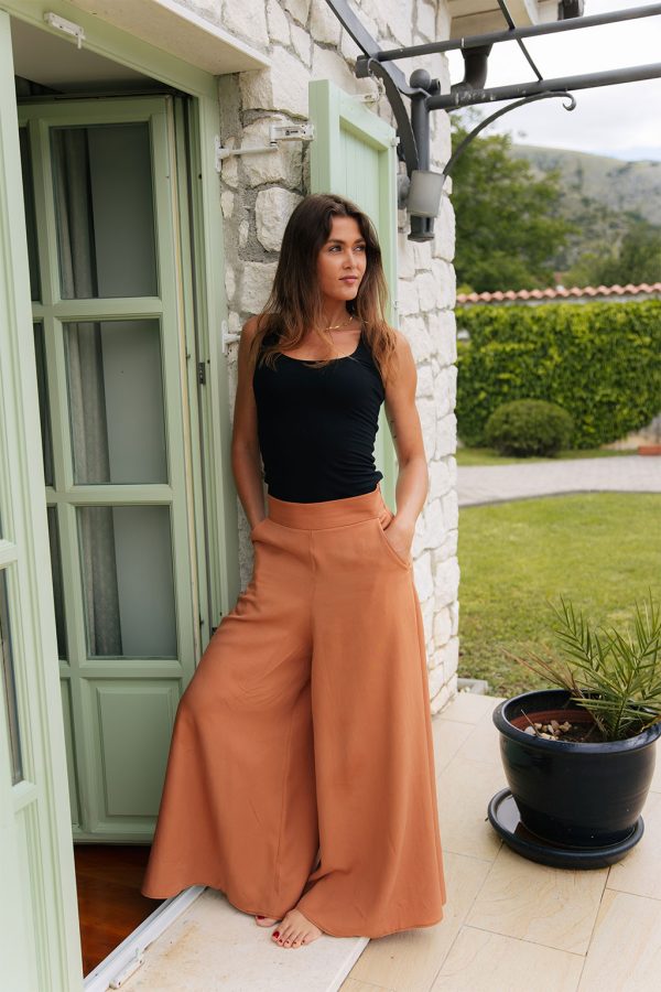 'Abundance' High Waist Trousers in Caramel